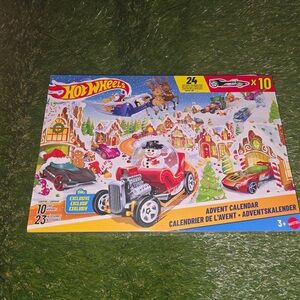 Hot Wheels Advent Calendar with Red and Blue Cars